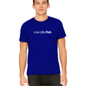 MiaPesca Live Life Fish Royal blue Shirt Front