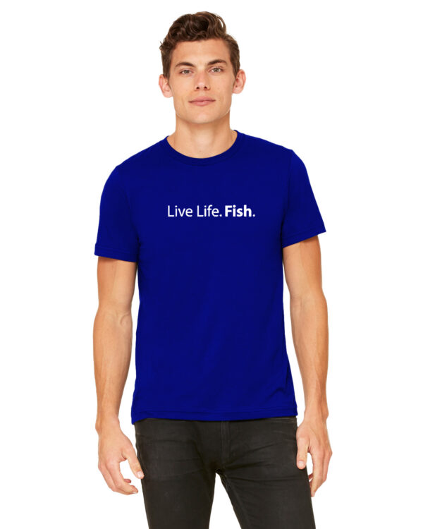 MiaPesca Live Life Fish Royal blue Shirt Front