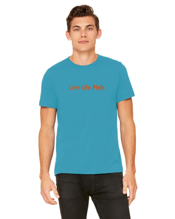 MiaPesca Live Life Fish Turquoise Shirt Front
