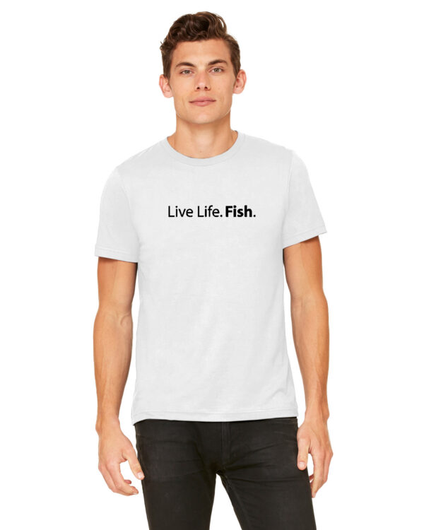 MiaPesca Live Life Fish White Shirt Front